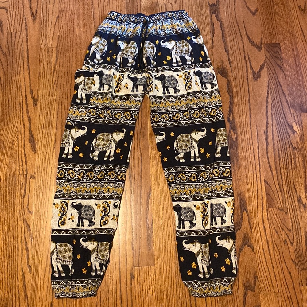 Earth Bound Elephant print pants